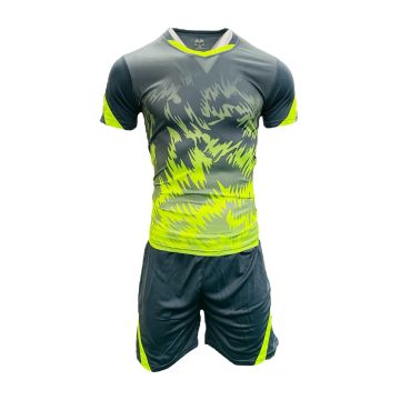 Morocco Sublimated Football Kit Pack of 14 - Grey/Neon Yellow
