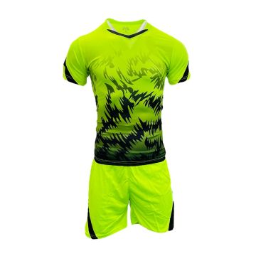 Morocco Sublimated Football Kit Pack of 14 - Neon Green/Black