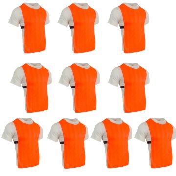 Mesh Training Bibs Set of 10 - Neon Orange
