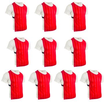 Mesh Training Bibs Set of 10 - Red