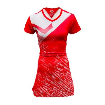 Strike Sublimated Netball Kit Pack of 10 - Red/White