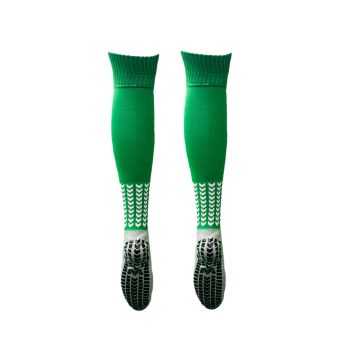 Sports Grip Knee High Socks Senior Pack Of 14 - Emerald/White