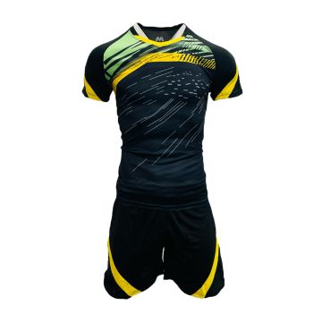 Sublimated Mens Football Kit Pack of 14 - Black/Gold/Green