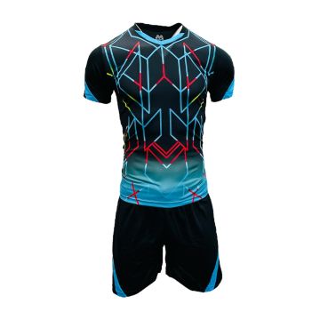 Sublimated Mens Football Kit Pack of 14 - Black/Sky