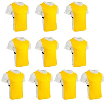 Polyester Training Bibs Set of 10 - Gold