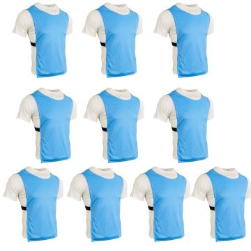 Polyester Training Bibs Set of 10 - Sky