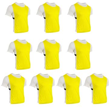 Polyester Training Bibs Set of 10 - Yellow